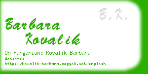 barbara kovalik business card